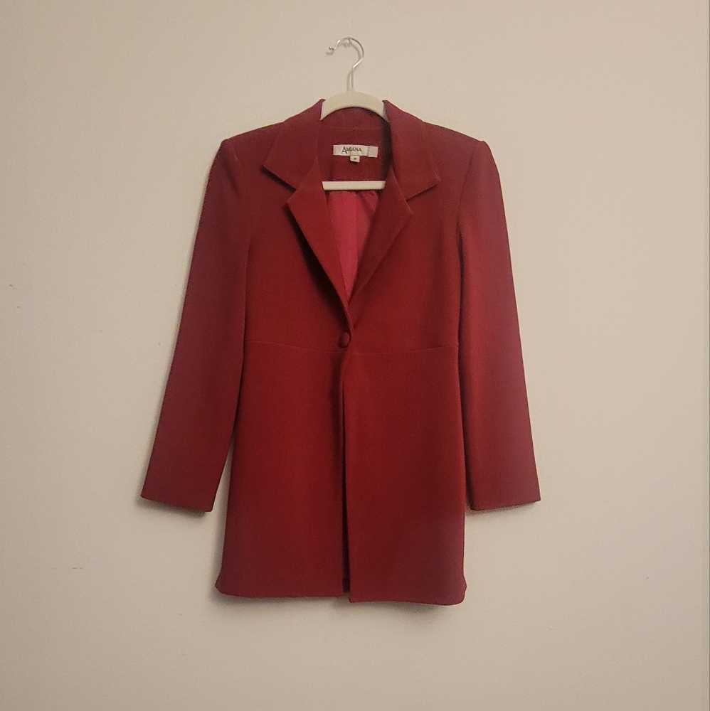 scarlet red fitted blazer